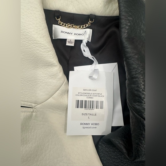 NWT Ronny Kobo Baylor Faux Leather Trench Coat. Size Large. - Picture 11 of 15